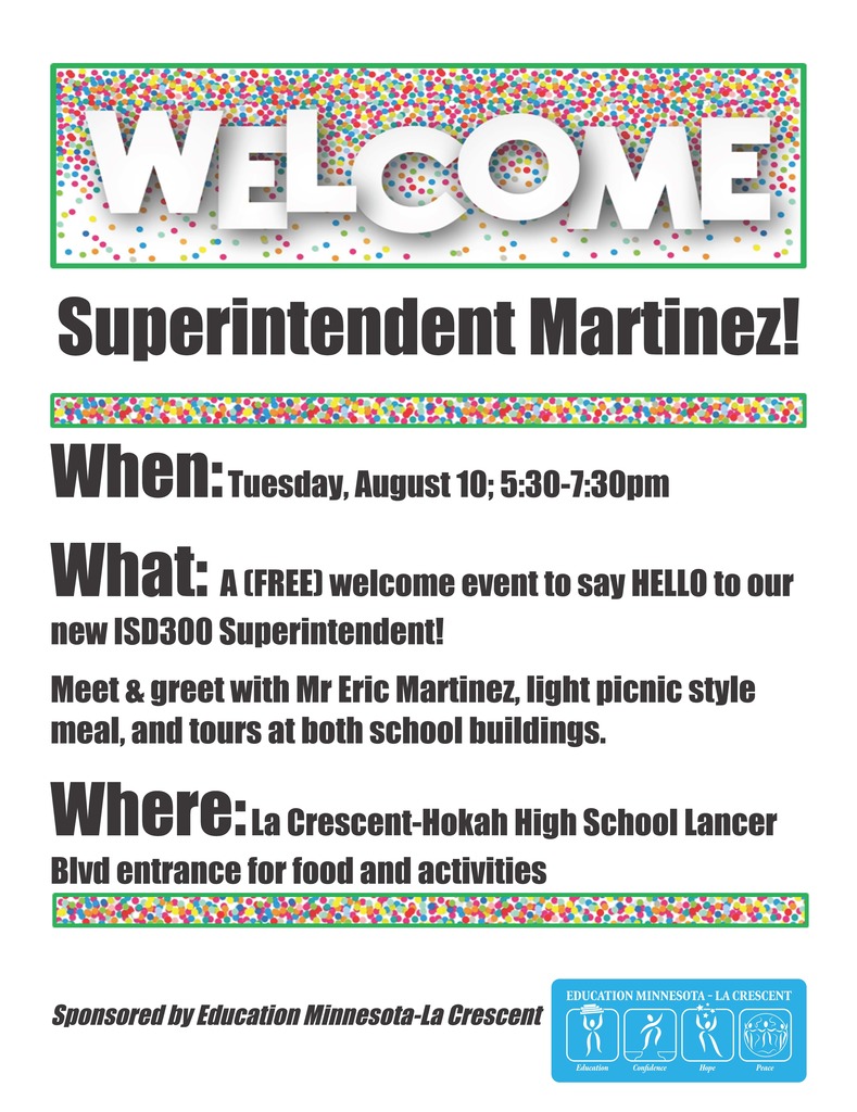Welcome Superintendent Martinez