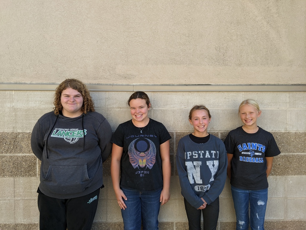 September Students of the Month for Middle School
